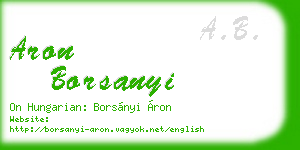 aron borsanyi business card